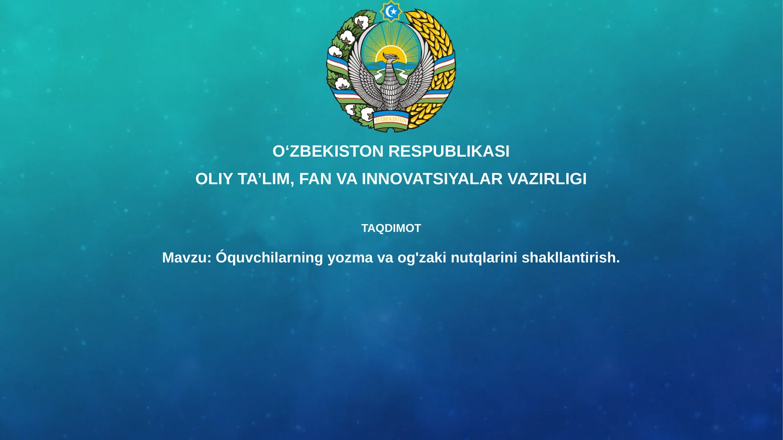Yozma va og'zaki aloqa ko'nikmalari