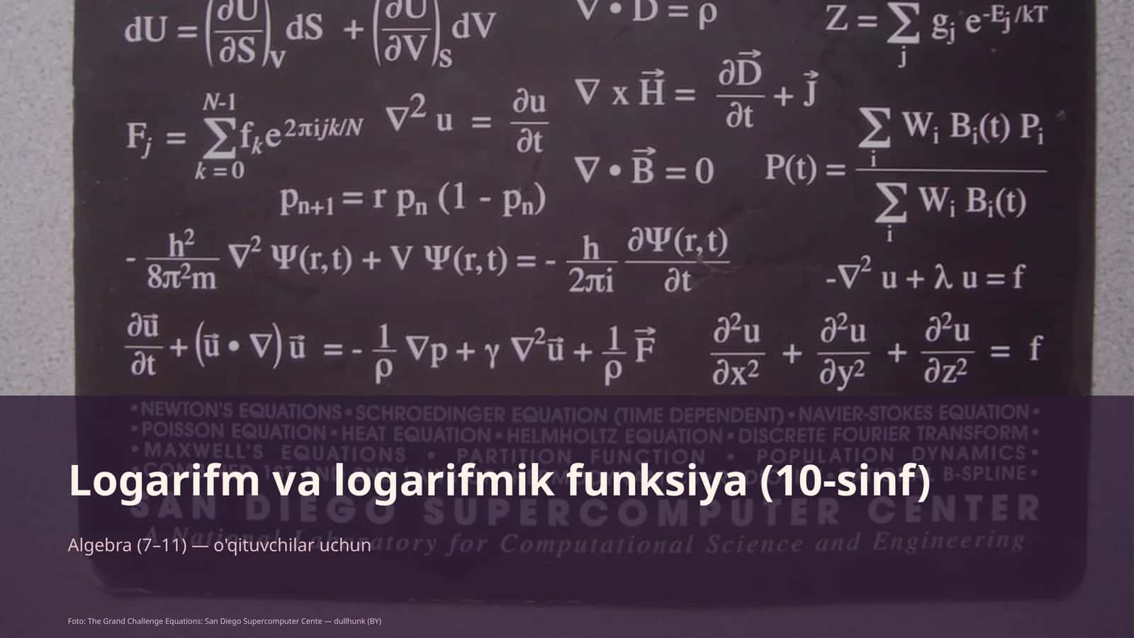 Logarifm va logarifmik funksiya (10-sinf)