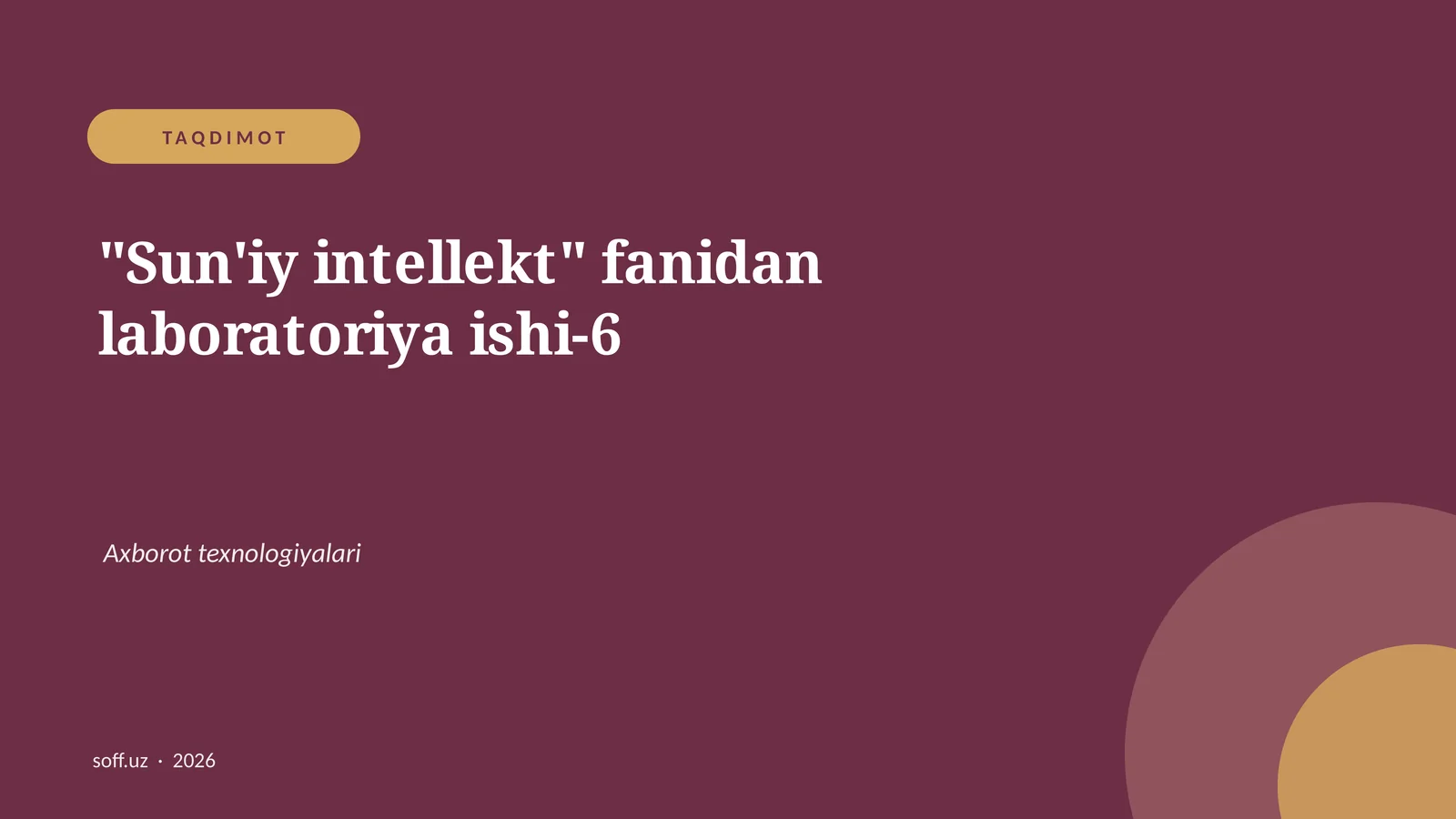 Sun'iy intellekt laboratoriyasi axborot texnologiyalari