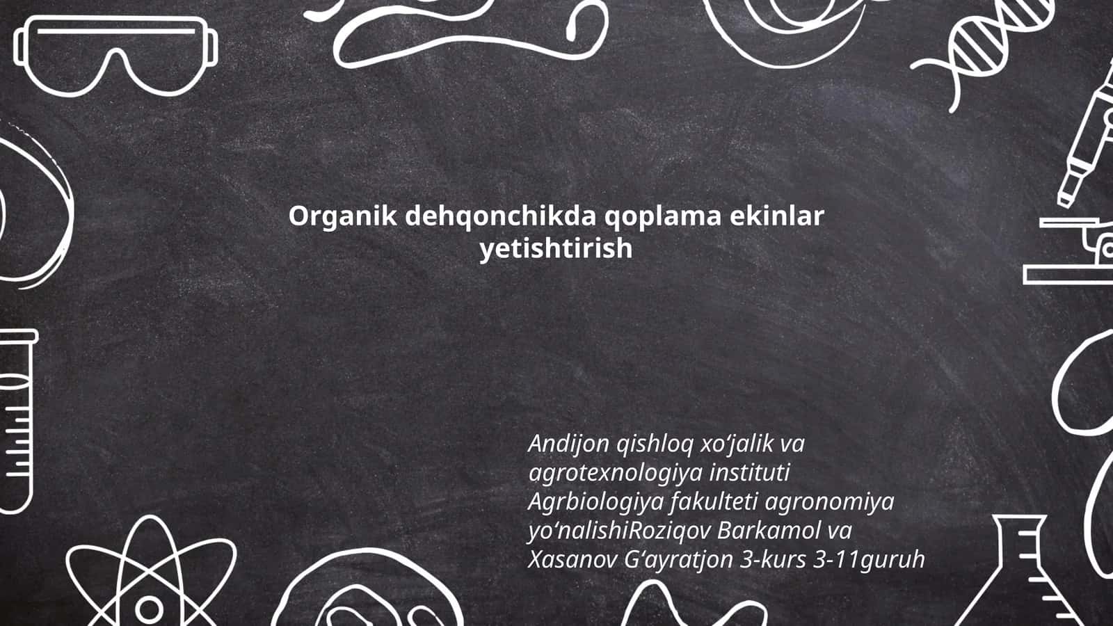 Organik dehqonchikda qoplama ekinlar yetishtirish