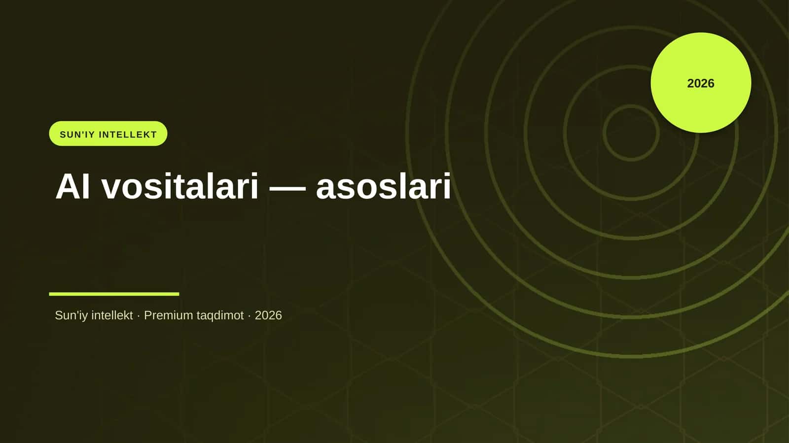 AI vositalari — asoslari