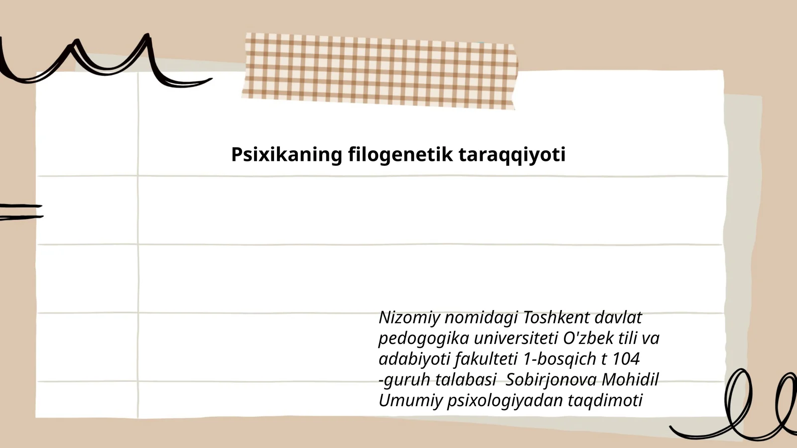 Psixikaning Filogenetik Taraqqiyoti