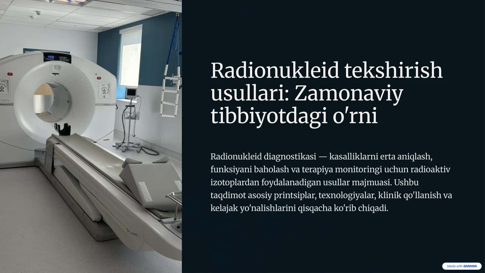 Radionukleid tekshirish usullari: Zamonaviy tibbiyotdagi o'rni
