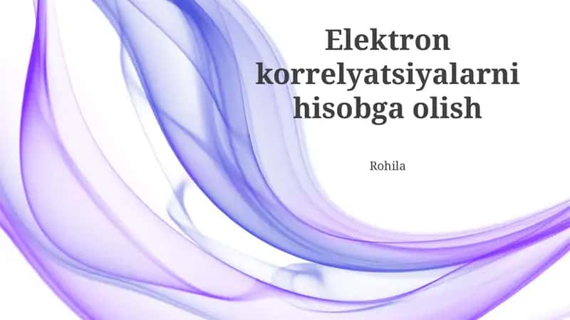 Elektron korrelyatsiyalarni hisobga olish