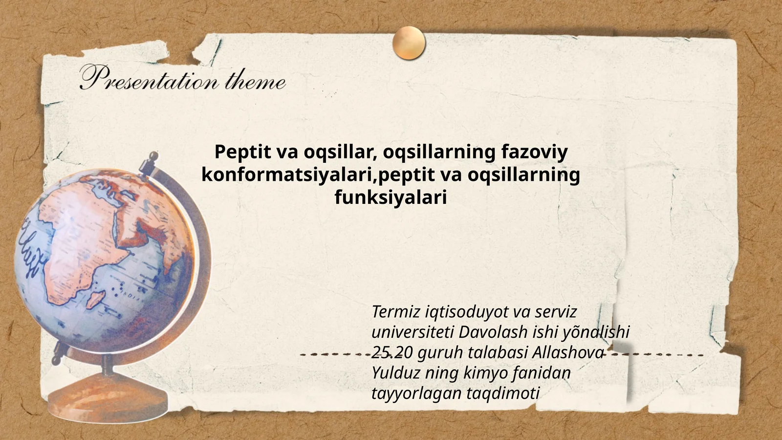 Kimyo fanidan taqdimot