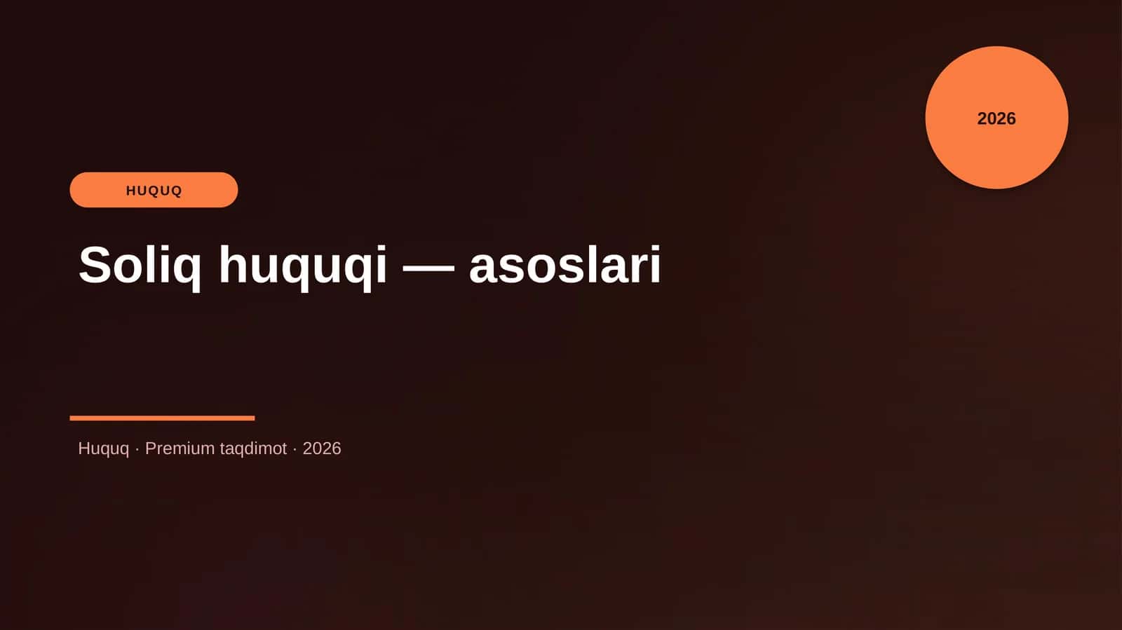 Soliq huquqi — asoslari