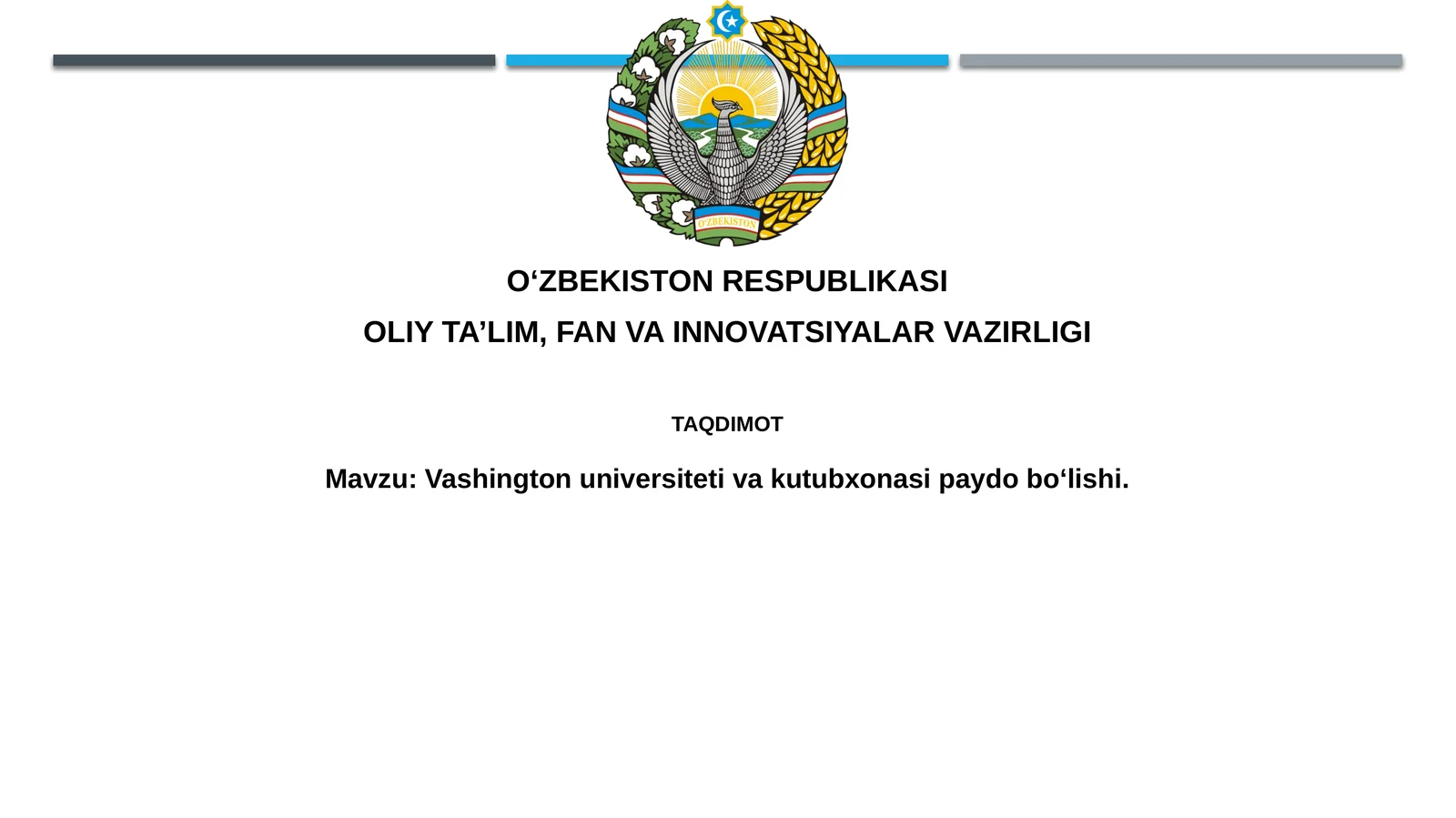 Vashington universiteti va kutubxonasining paydo bo'lishi