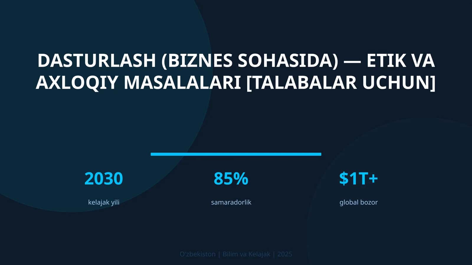 Dasturlash (biznes sohasida) — etik va axloqiy masalalari [talabalar uchun]