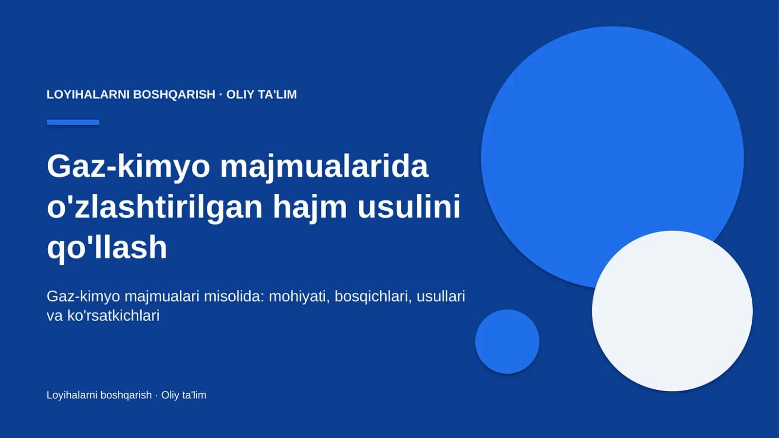 gaz kimyo majmualarida o'zlashtirilgan hajm usulini qo'llash 8411
