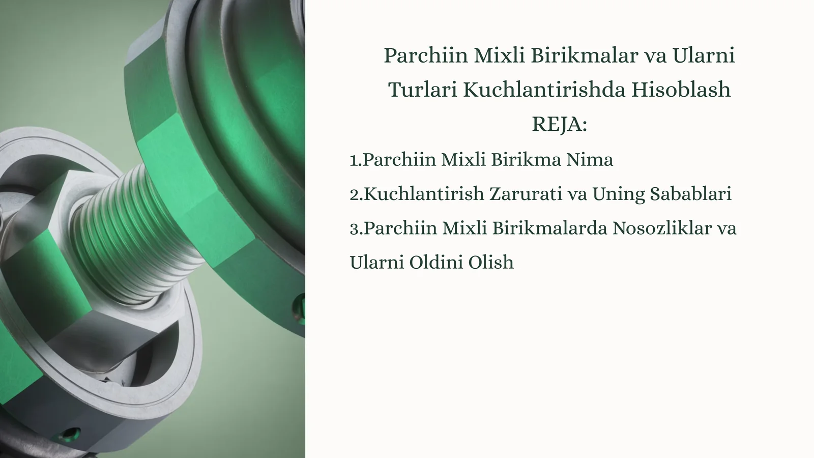 Parchiin Mixli Birikmalar va Ularni Turlari Kuchlantirishda Hisoblash