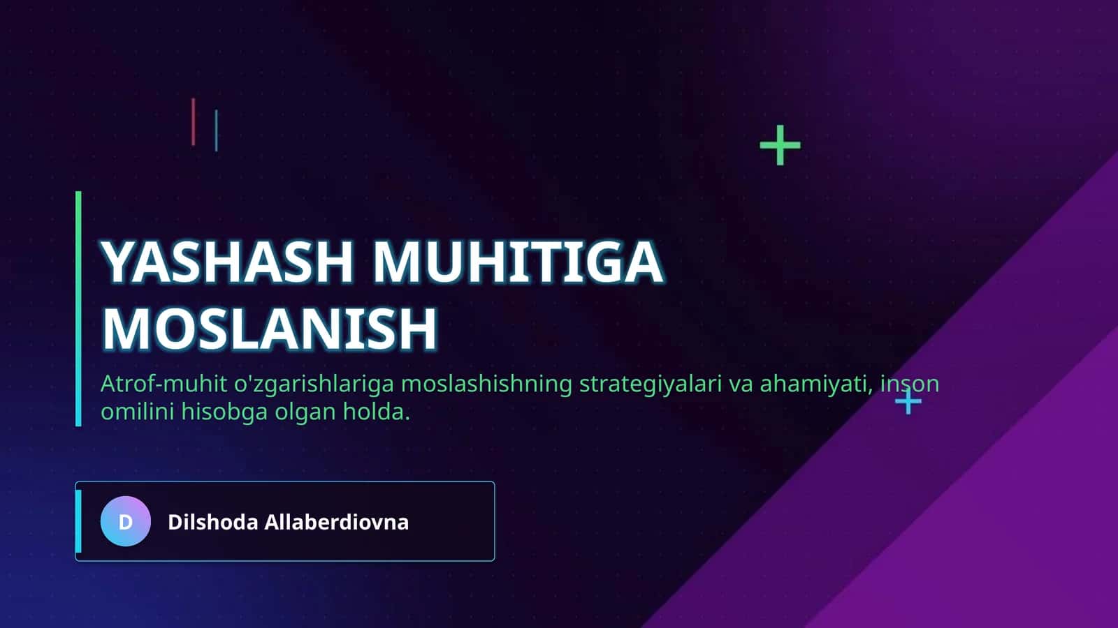 Yashash muhitiga moslanish