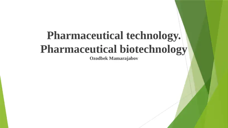 Pharmaceutical technology