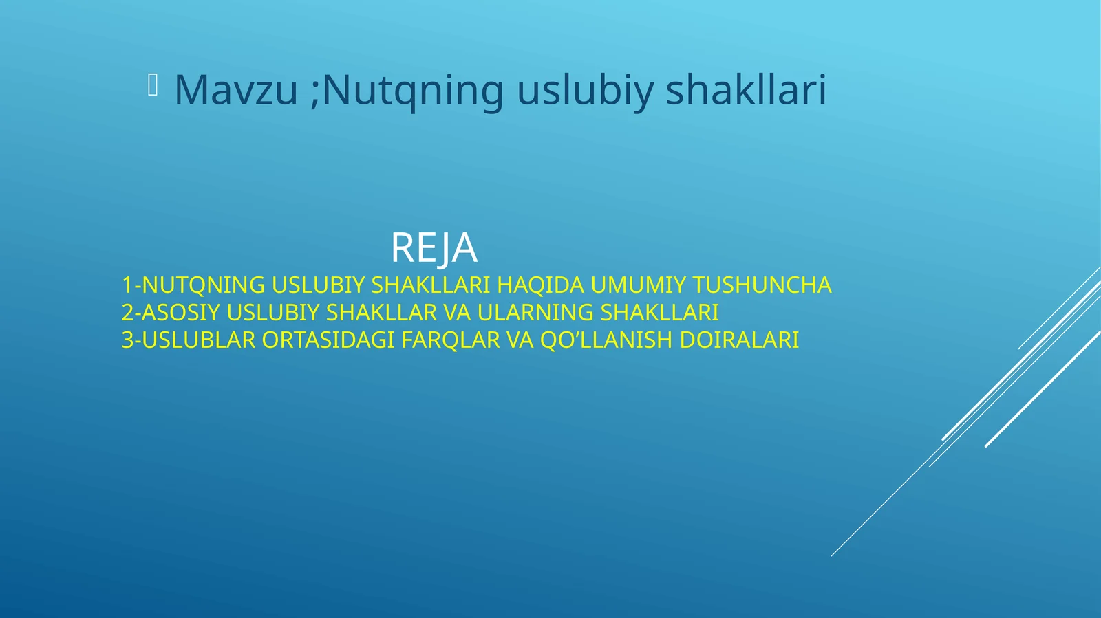 Nutqning uslubiy shakllari