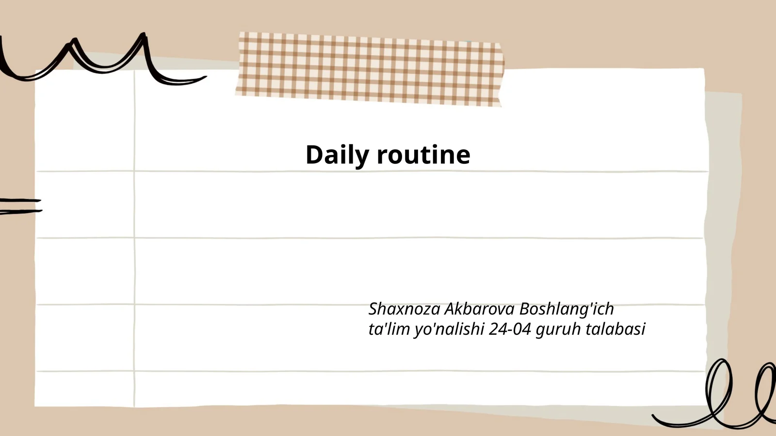 Morning Routine