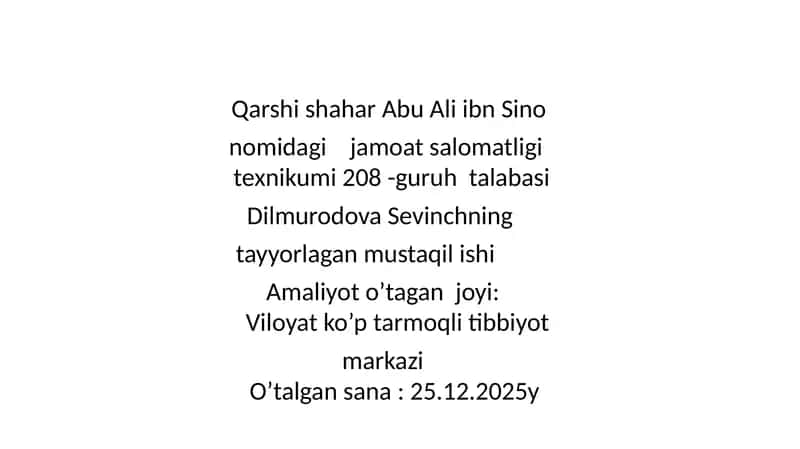 mustaqil ishi