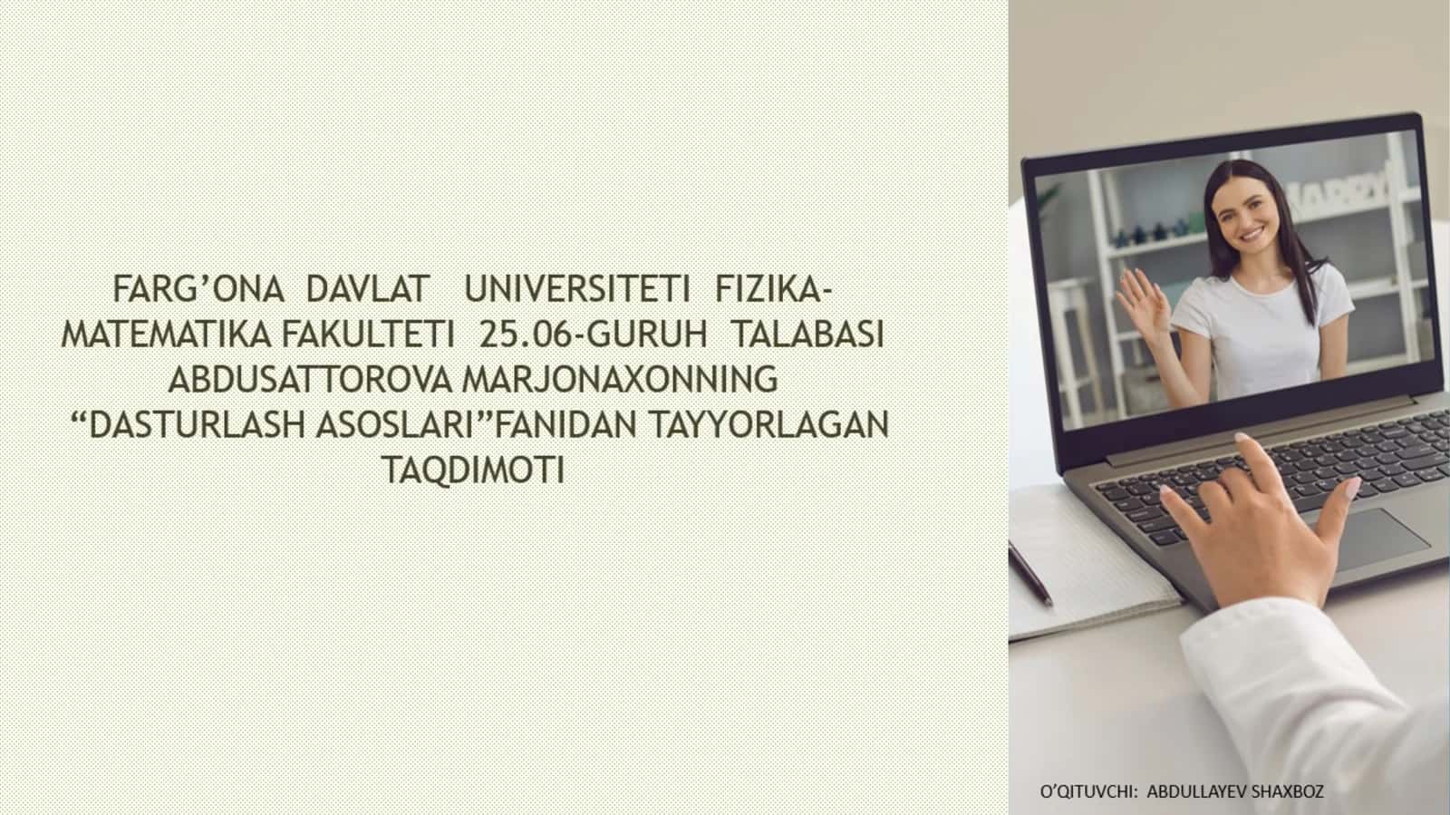 To’g’rito’rtburchakning tomni aniqlash