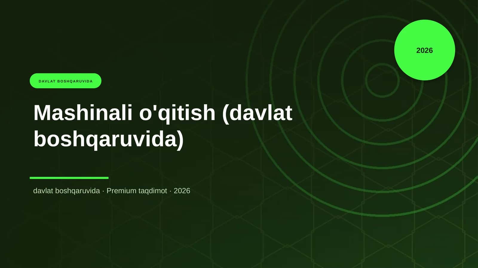 Mashinali o'qitish (davlat boshqaruvida)
