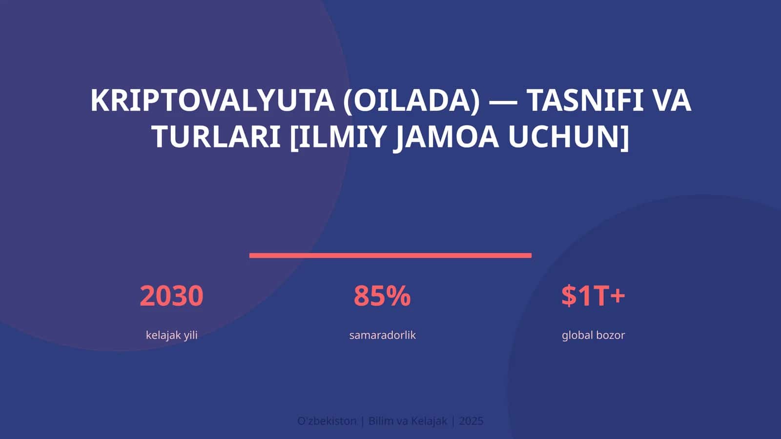 Kriptovalyuta (oilada) — tasnifi va turlari [ilmiy jamoa uchun]