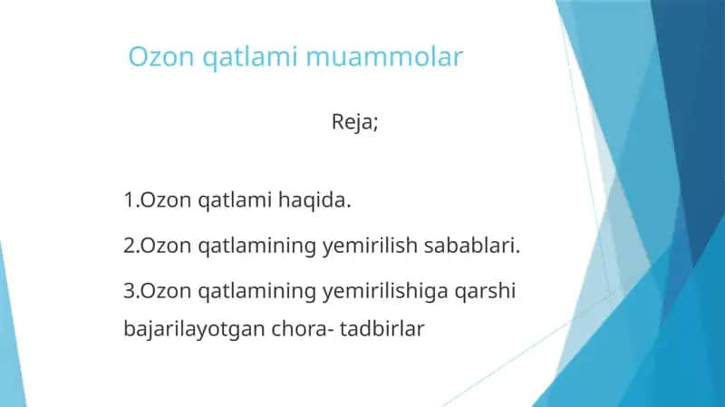 Ozon qatlami muammolar