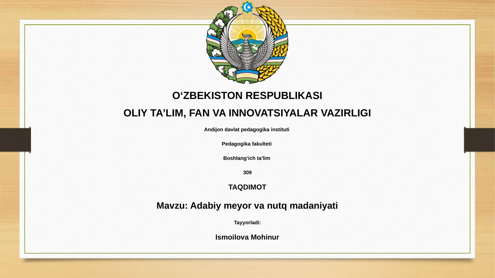 Adabiy meyor va nutq madaniyati