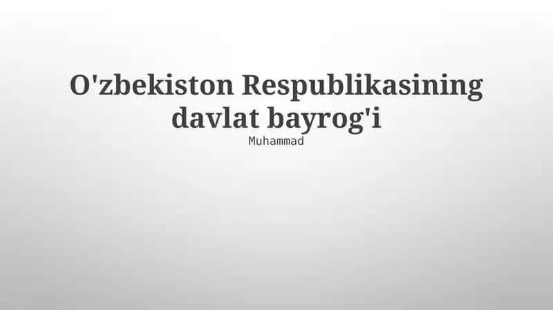 O'zbekiston Bayrog'i