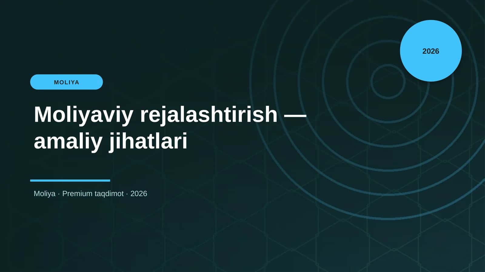 Moliyaviy rejalashtirish — amaliy jihatlari