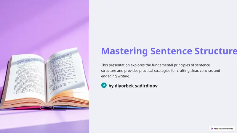 Mastering Sentence Structure