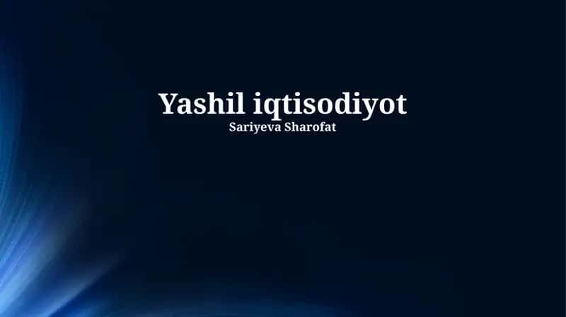 Yashil iqtisodiyot