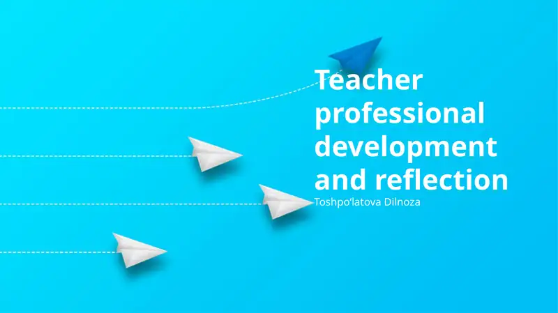 The Why and What of Teacher Professional Development and Reflection