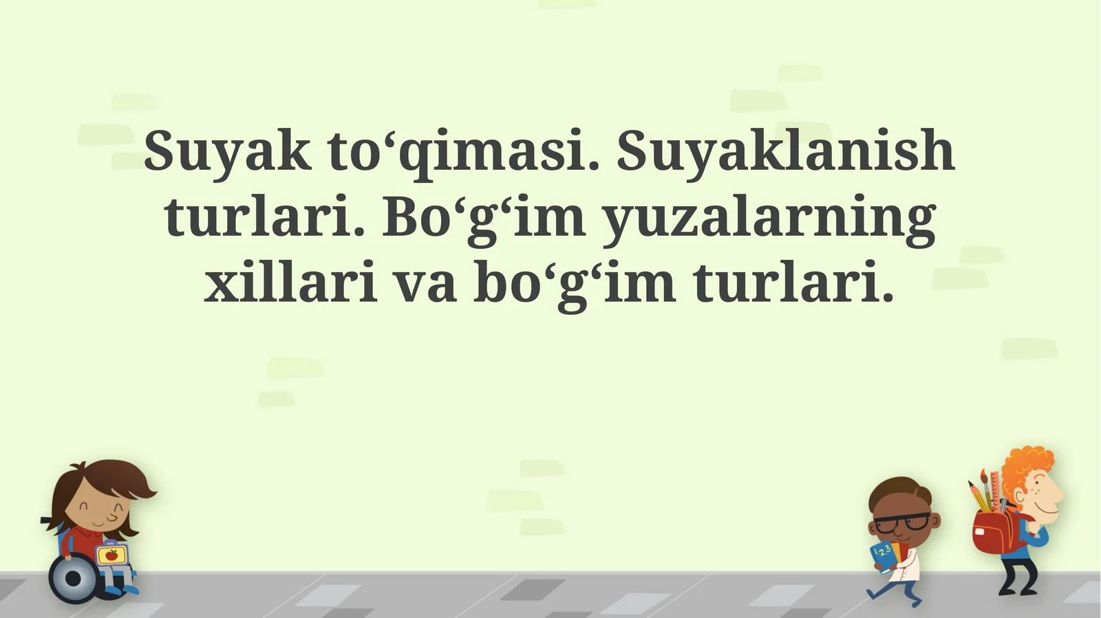 Suyak to‘qimasi. Suyaklanish turlari. Bo‘g‘im yuzalarning xillari va bo‘g‘im turlari