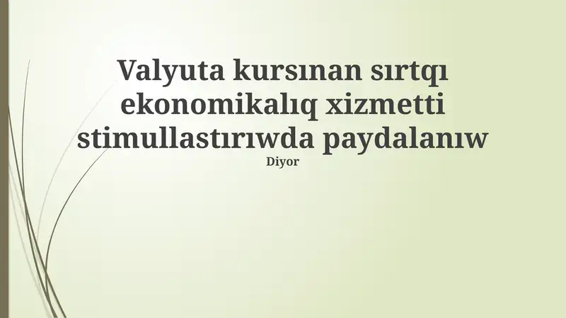 Valyuta kursı va milliy valyuta