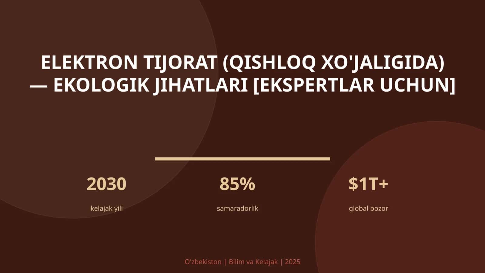 Elektron tijorat (qishloq xo'jaligida) — ekologik jihatlari [ekspertlar uchun]