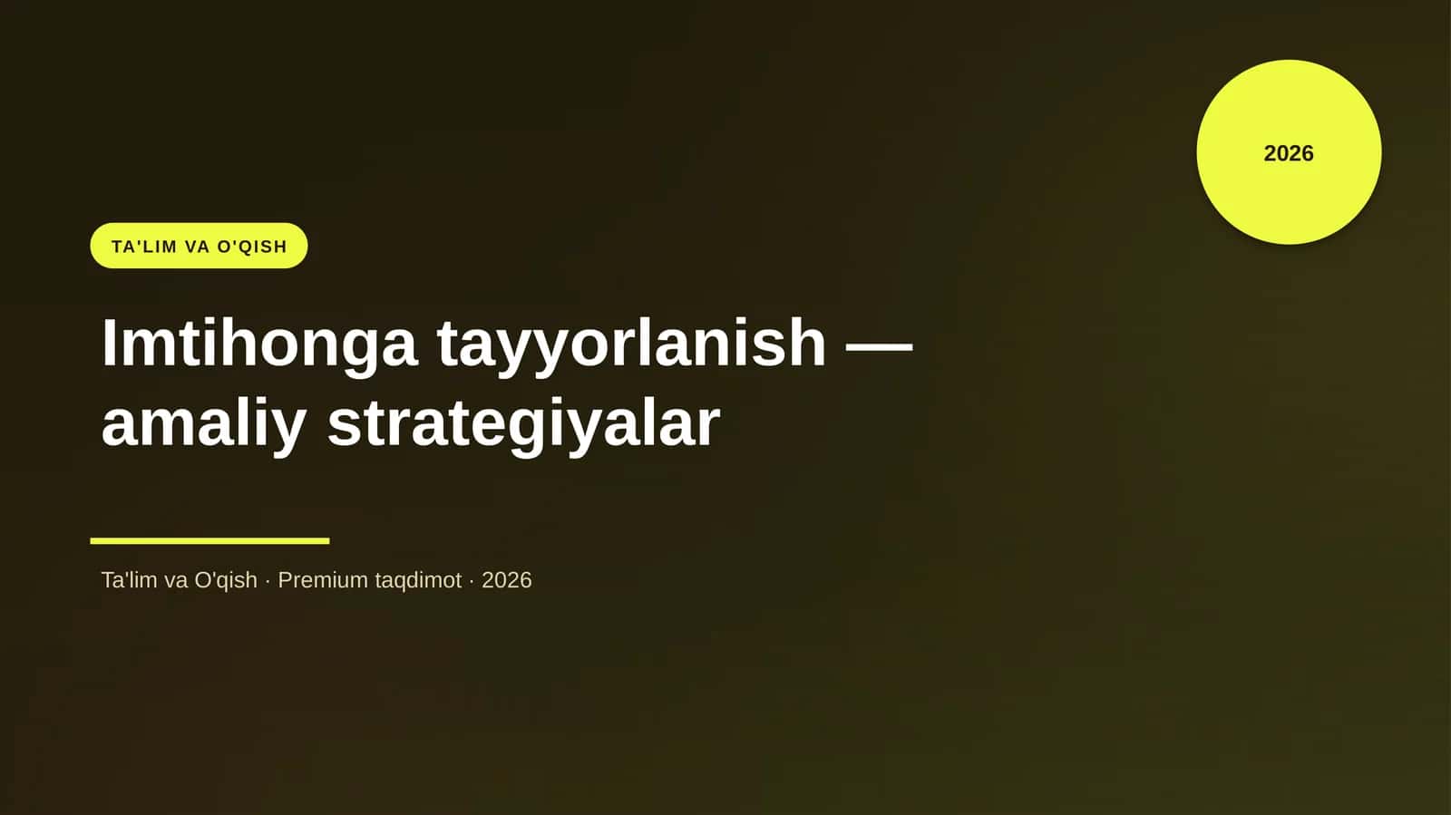 Imtihonga tayyorlanish — amaliy strategiyalar
