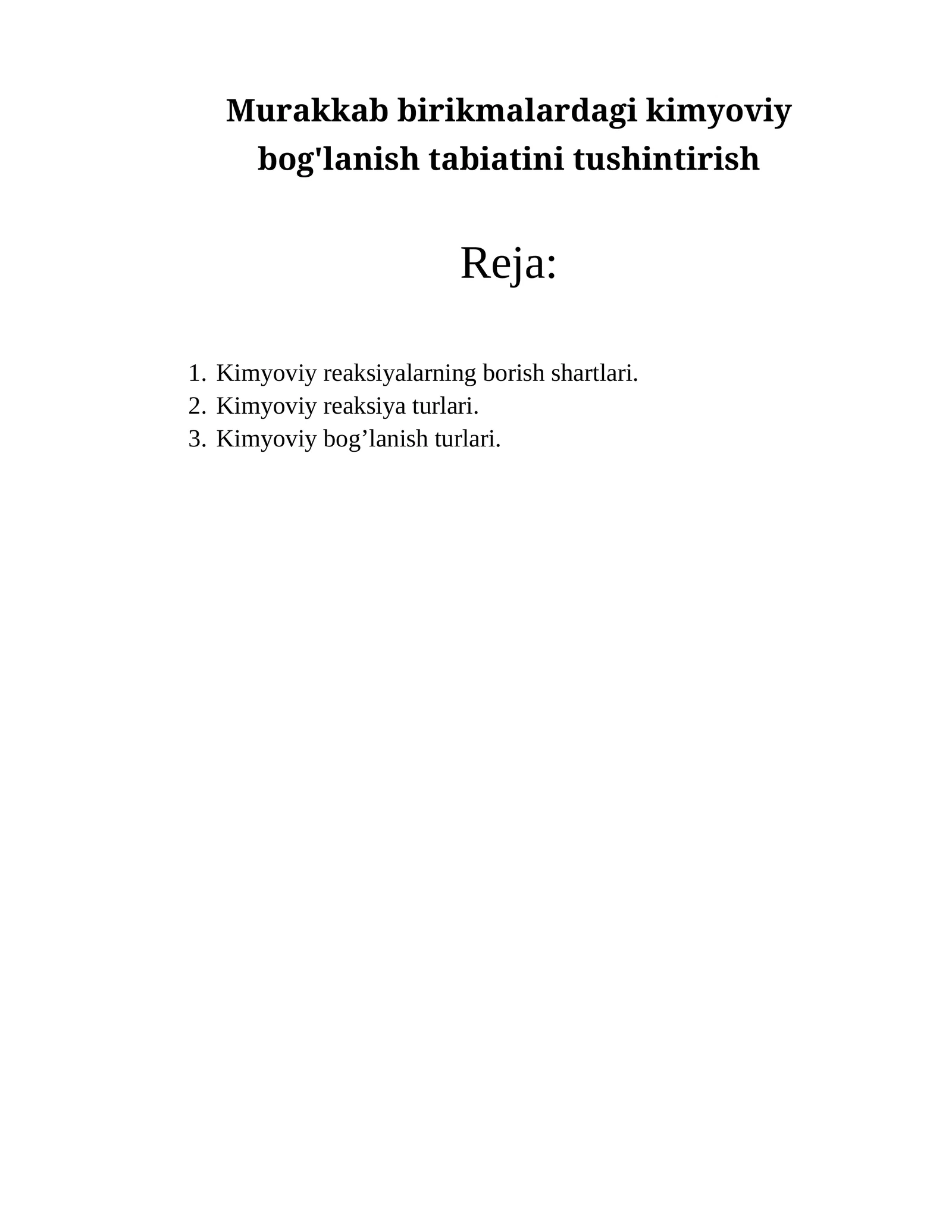 Kimyoviy reaksiyalar