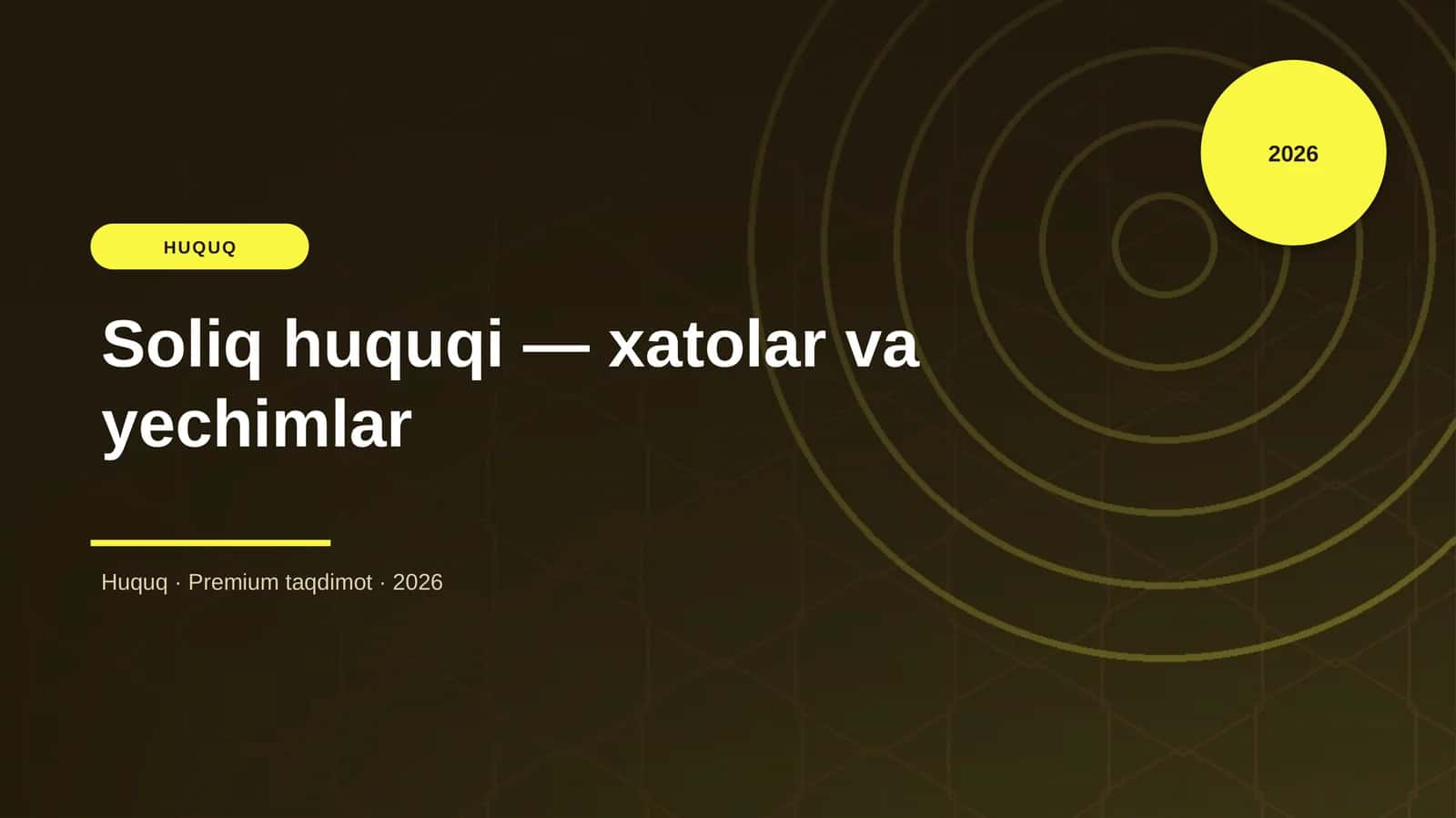 Soliq huquqi — xatolar va yechimlar
