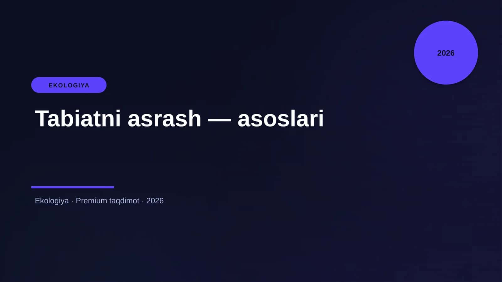 Tabiatni asrash — asoslari