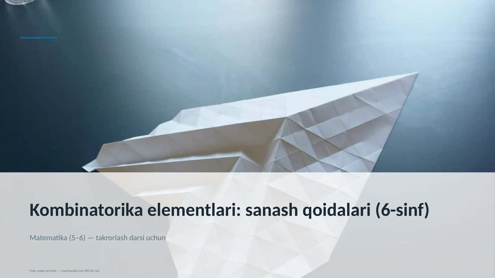 Kombinatorika elementlari: sanash qoidalari