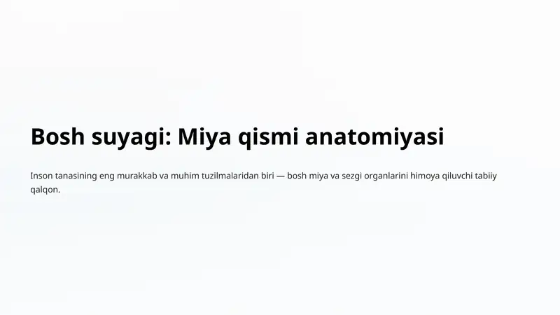 Bosh suyagi: Miya qismi anatomiyasi