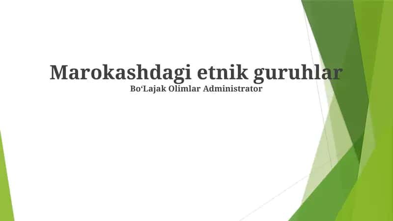 Marokashdagi etnik guruhlar