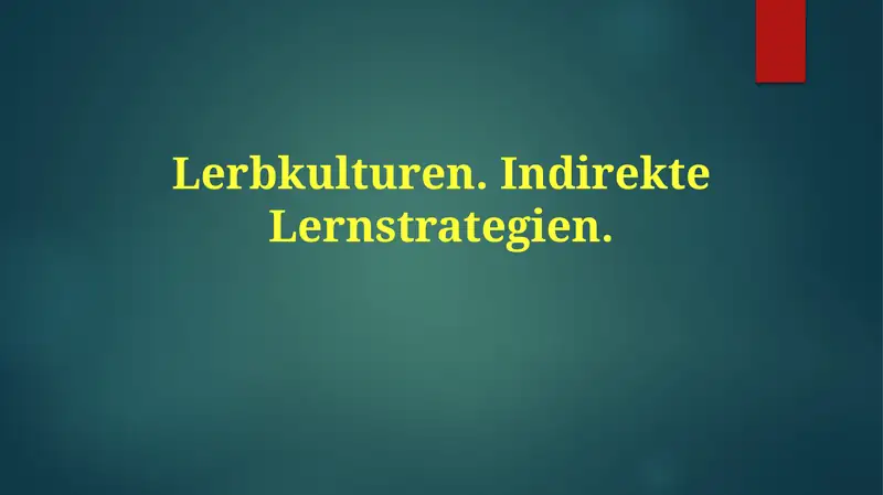 Indirektes Lernen