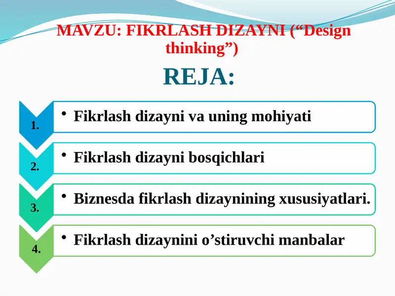 Fikrlash Dizayni (“Design thinking”)