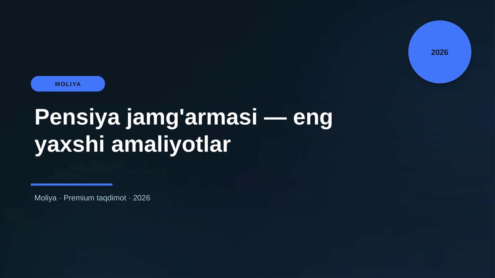 Pensiya jamg'armasi — eng yaxshi amaliyotlar