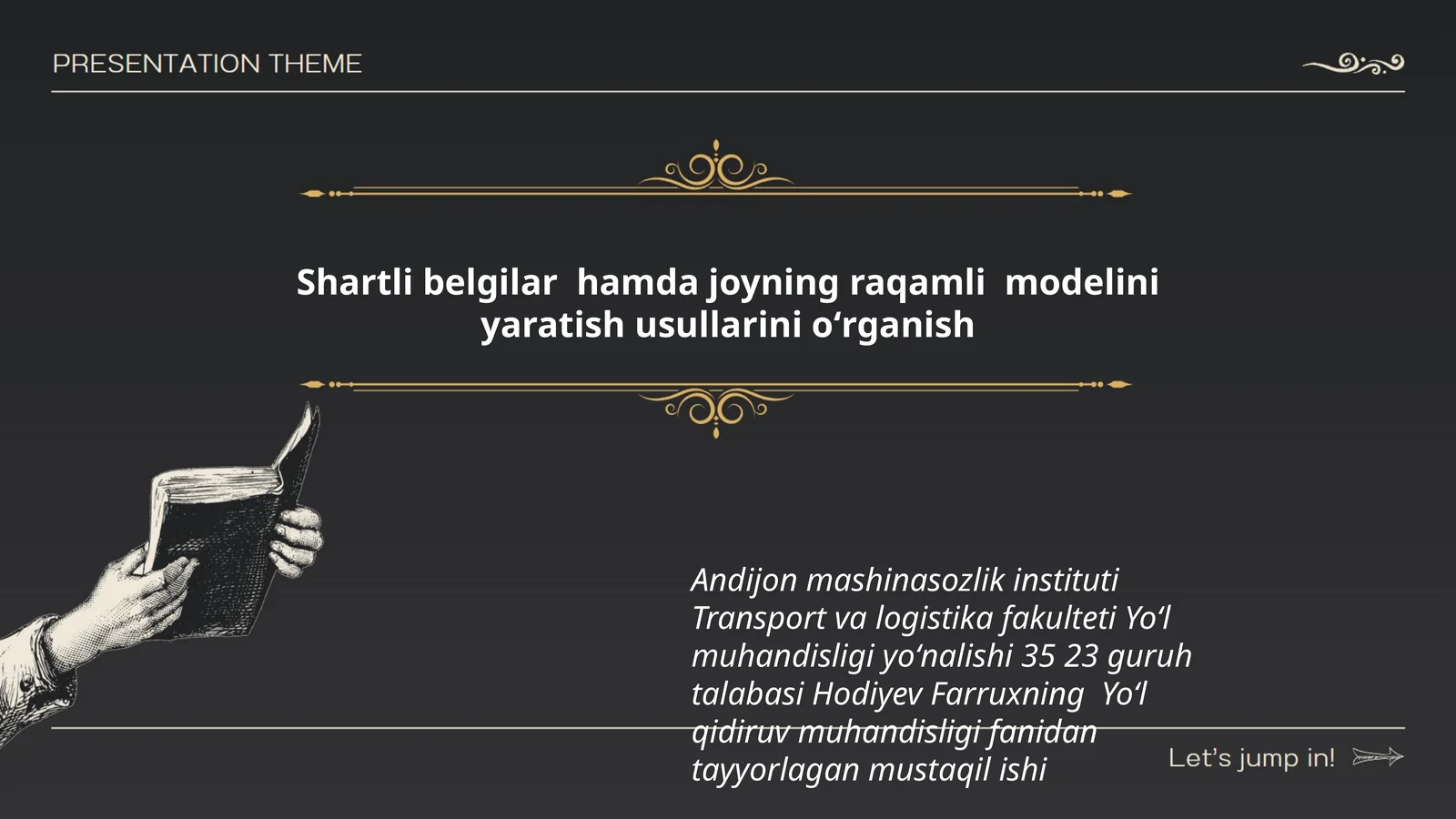 Yol qidiruv muhandisligi fanidan tayyorlagan mustaqil ish