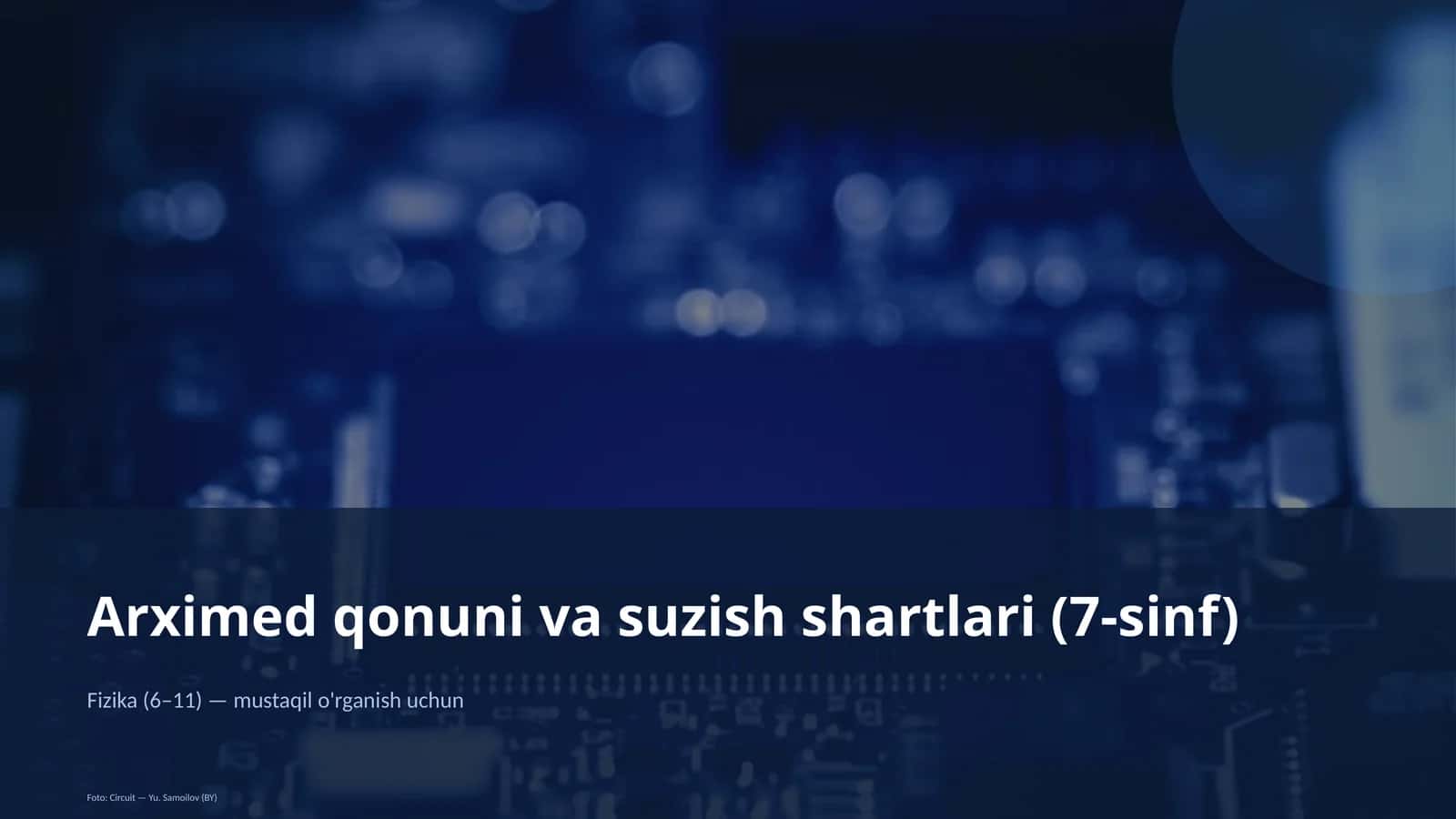 Arximed qonuni va suzish shartlari (7-sinf)
