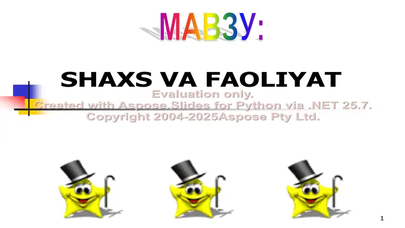 Shaxs va Faoliyat