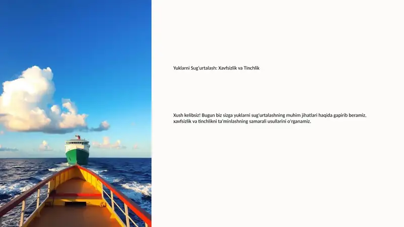 Yuklarni Sug'urtalash: Xavfsizlik va Tinchlik