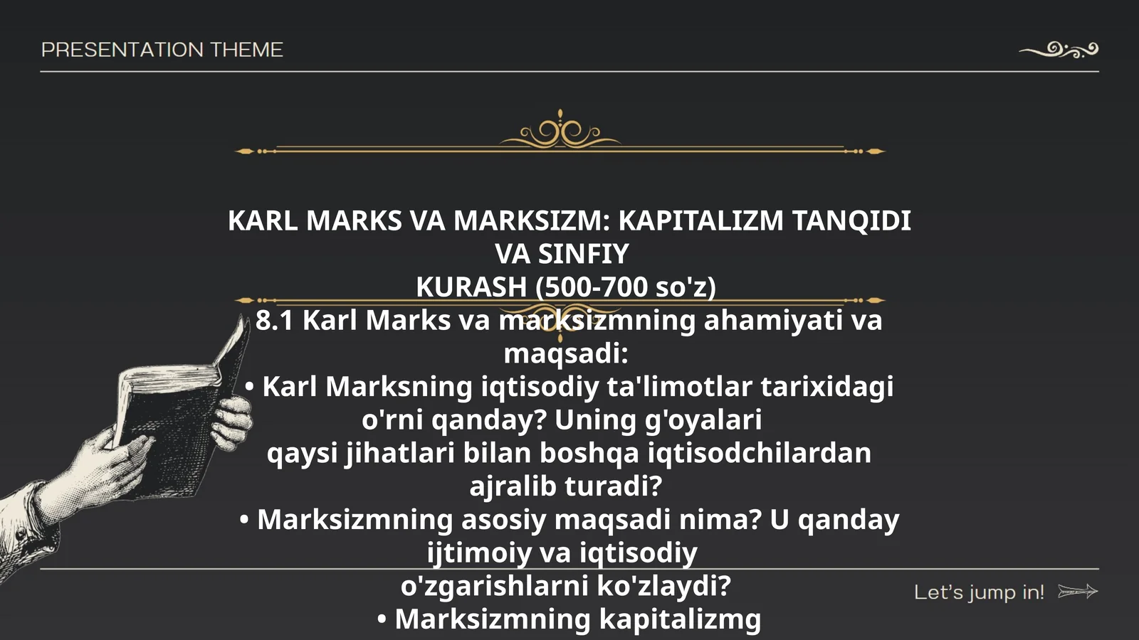 KARL MARKS VA MARKSIZM: KAPITALIZM TANQIDI VA SINFIY KURASH