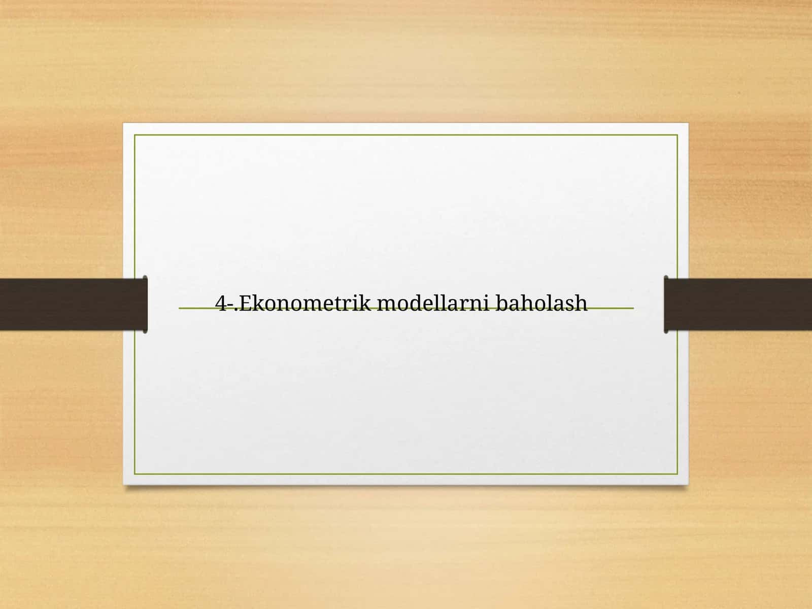 Ekonometrik modellarni baholash