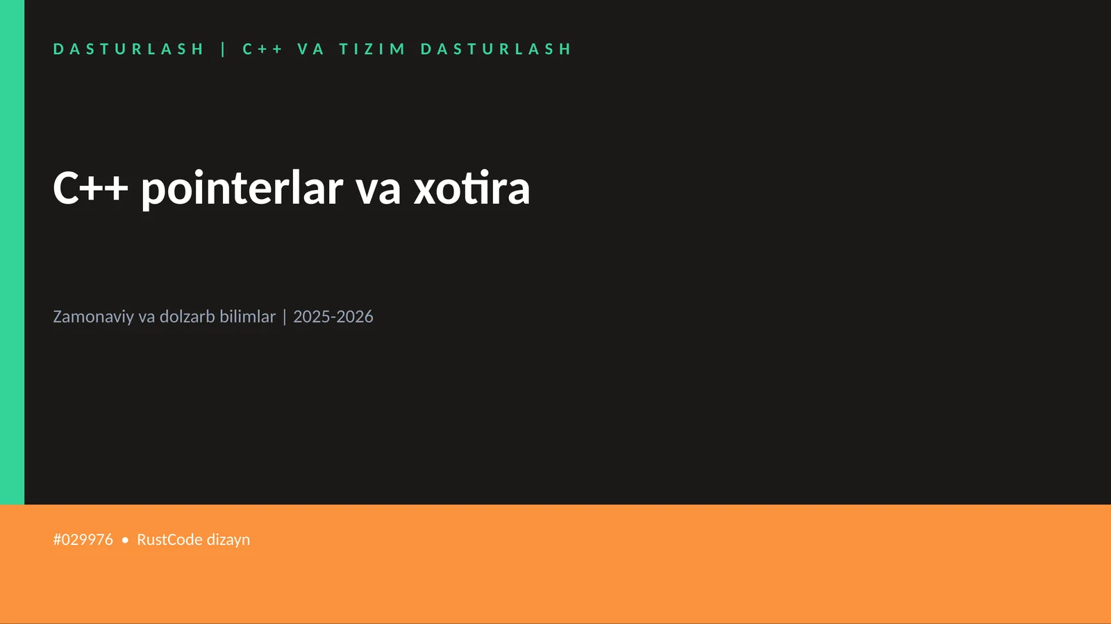 C++ VA TIZIM DASTURLASH