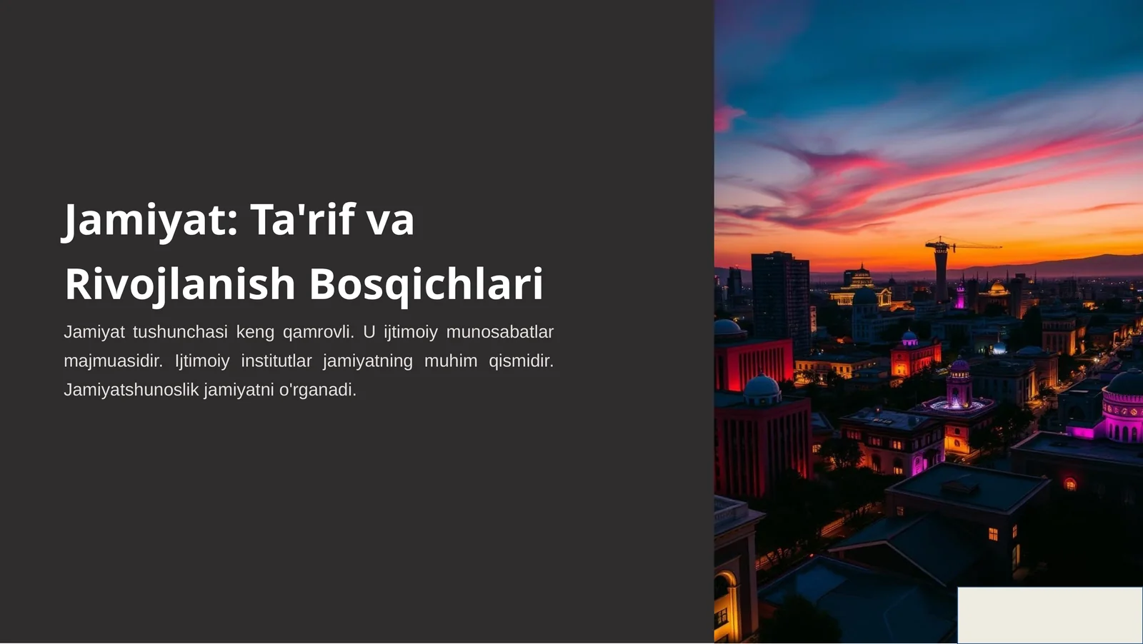 Jamiyat: Ta'rif va Rivojlanish Bosqichlari